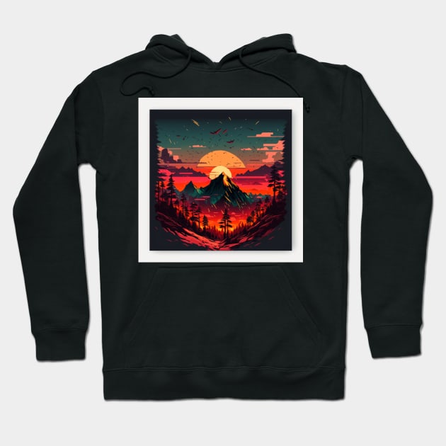 Mountain Sunset Forest Hoodie by ArtShotss